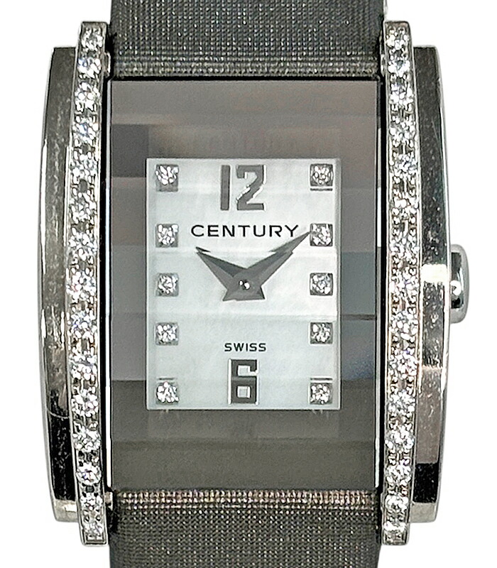 【CENTURY】センチュリータイムジェム 10pダイヤ 腕時計 K18WG ホワイトゴールド 18金 シェル 文字盤 マザーオブパール レディース 腕時計 クォーツ【中古】【送料無料】【腕時計】 RLJ.R