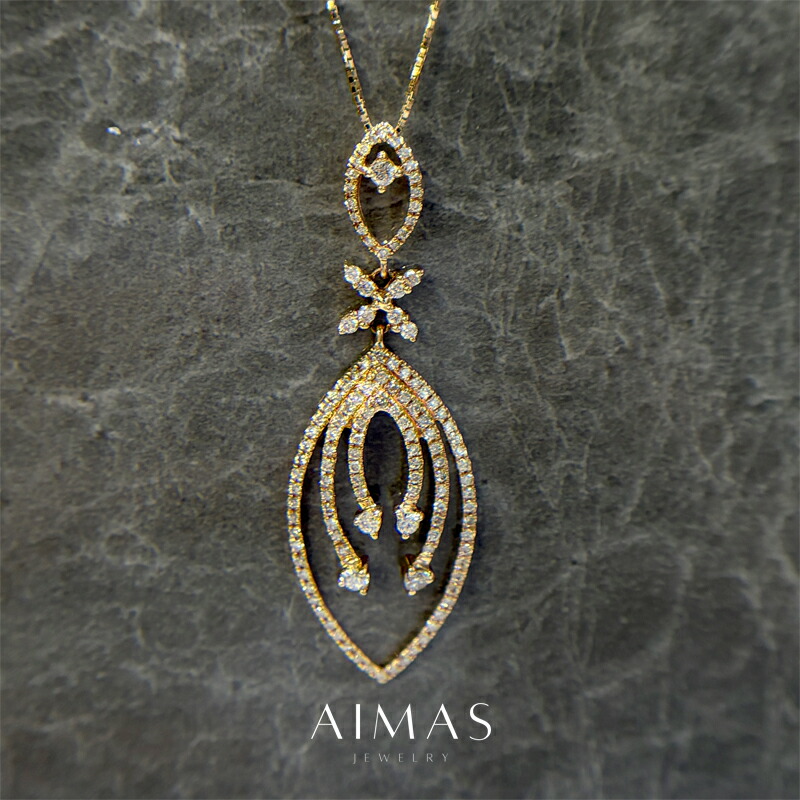 ダイヤモンド 0.85ct ネックレス K18PG 18金ピンクゴールド 揺れる スイング メレダイヤモンドネックレス ペンダント ギフト プレゼント ご褒美 記念日 贈り物 4月誕生石 金剛石【新品】【ジュエリー】【送料無料】RBM.TG