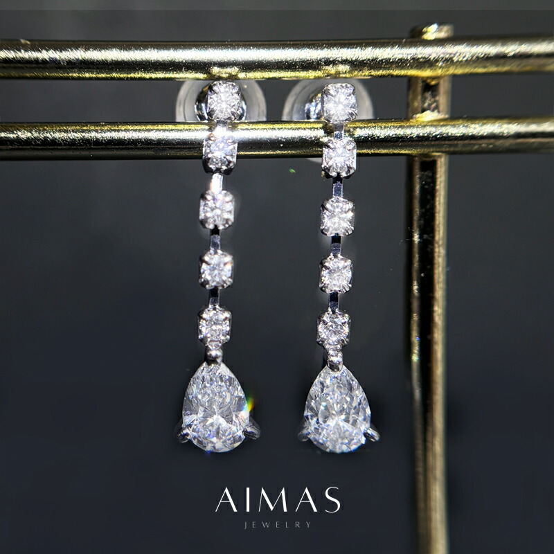 メインダイヤモンド 0.344ct/0.307ct ピアス PT850/900 プラチナ ダイヤモンドピアス ダイヤピアス 揺れる スイング ペアシェイプ ティアドロップ しずく 雫 シンプル スタッドピアス 4月誕生石 金剛石 【中古】【ジュエリー】【送料無料】RBY.TG