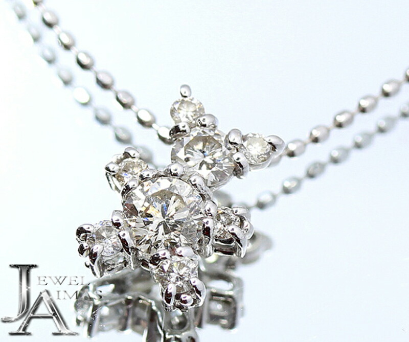 Sale10 ダイヤモンド 0 35ct クマ 熊 テディベアー ダイヤモンドネックレス ダイヤネックレス K14wg 中古 ジュエリー Zpr Molmat Es