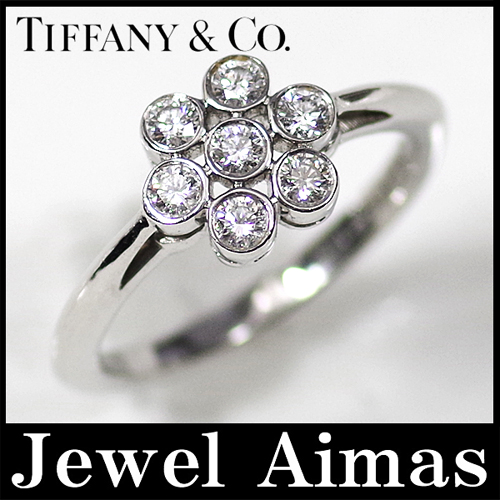 【楽天市場】【Tiffany & Co. 】ティファニー Pt950 ガーデンフラワー 7P ダイヤモンド リング 8号 【中古】：アイマス