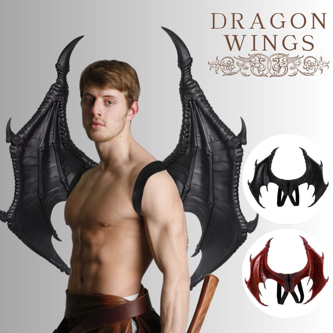 【人気商品】【ランキング1位獲得】 コスプレ ドラゴンの翼 レッドorブラック 龍 竜 ドラゴン 羽根 かわいい POP おもしろ グッズ アイテム 老若男女 万人受け フリーサイズ ハロウィン クリスマス 文化祭 学園祭 忘年会