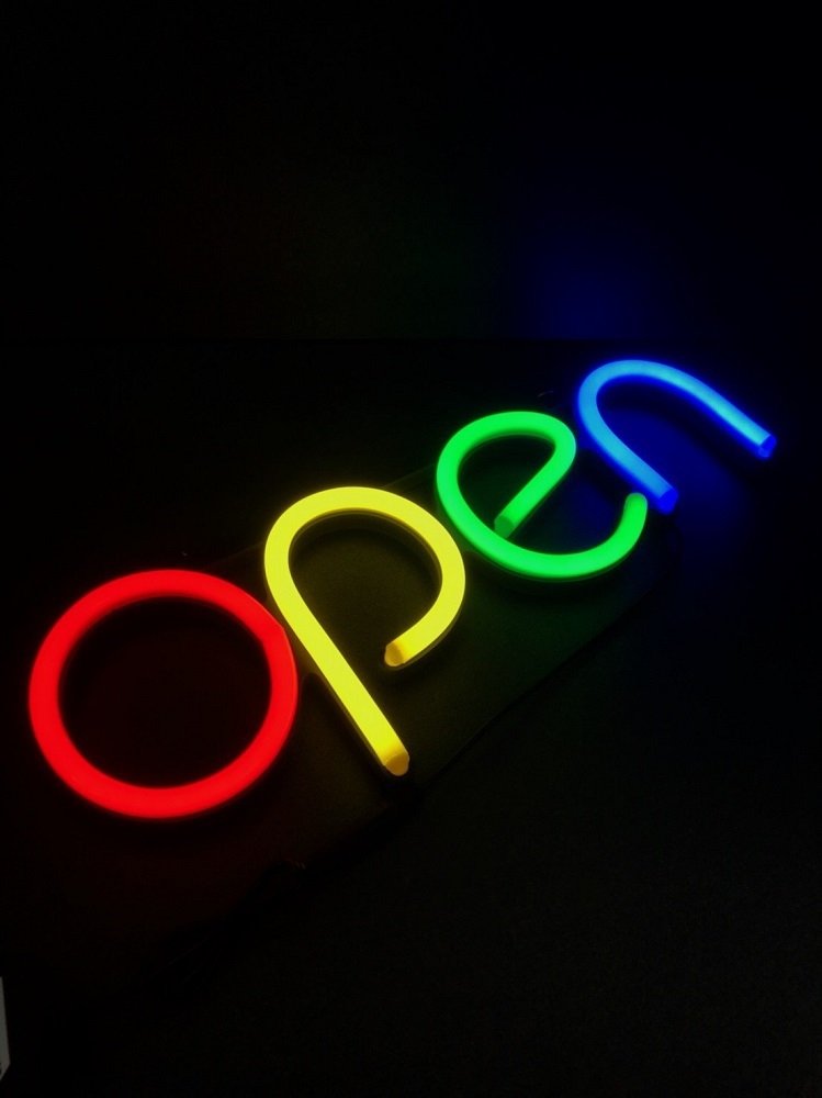 Openポスター ネオンキセル アメリカン アンティーク Neon ストレート Sign Led 看板 お洒落 オシャレ 格好良い ヴィンテージ 欧米 飾り 内装 Bar Lapsonmexico Com