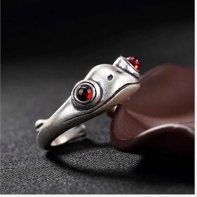 カエルデザイン シルバーリング シルバー925 リング 銀 シルバーリング メンズ ユニーク 指輪
