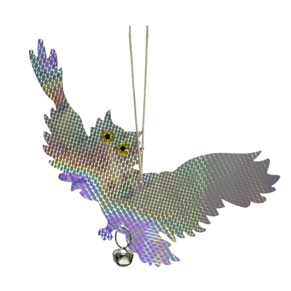 鳥よけレインボーフクロウ梟反射板鳥よけ猛禽類吊り下げベランダ玄関ハト避け予防畑バード防鳥カラス対策防虫からすよけ家庭菜園農業用品資材ベランダ田畑鳥害対策ハトツバメスズメ雀果樹園菜園