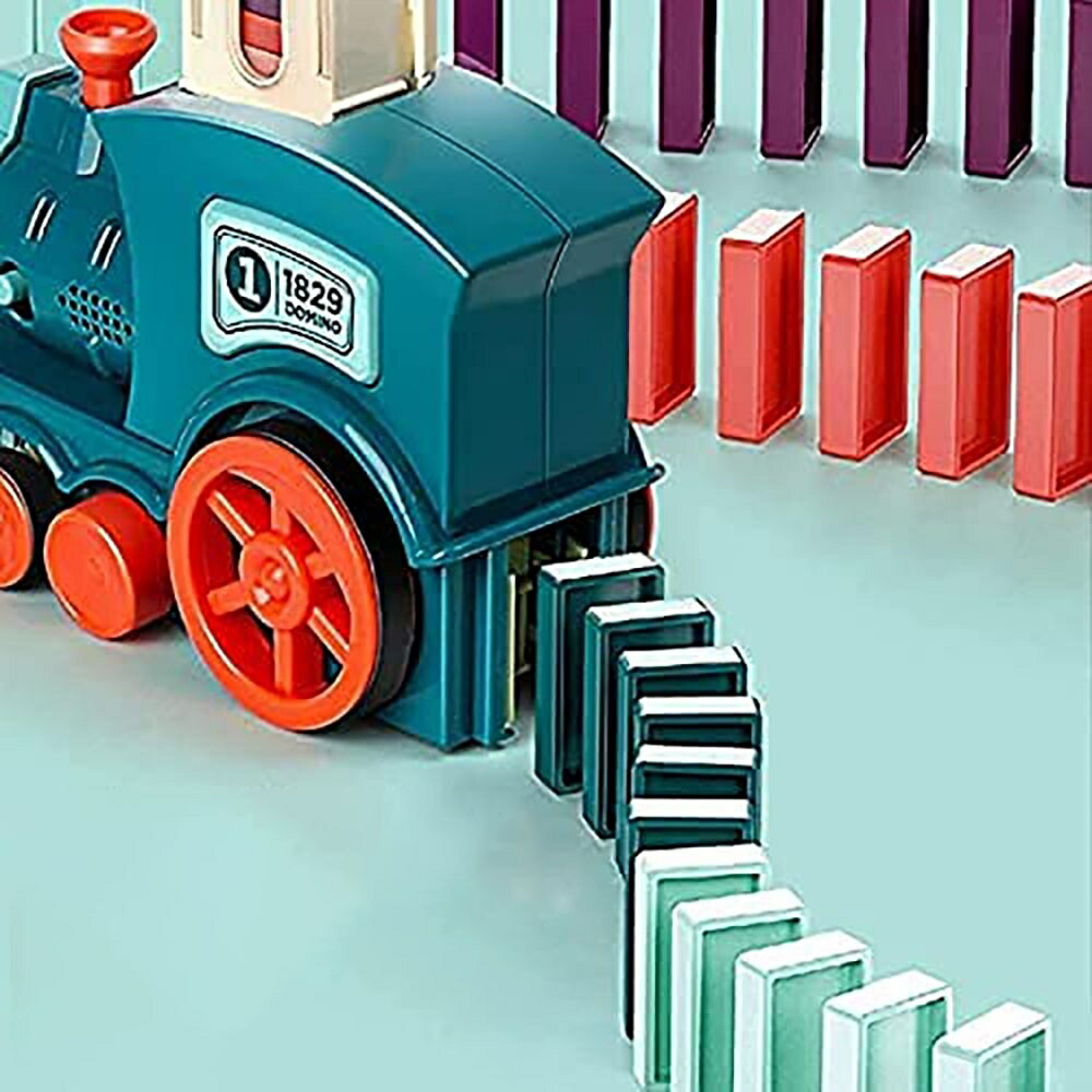 玩具 ドミノ ドミノカー ブロック おもちゃ 自動 トレイン 電車 自動ドミノ倒し 知育玩具 列車 60個 機関車 ドミノトレイン