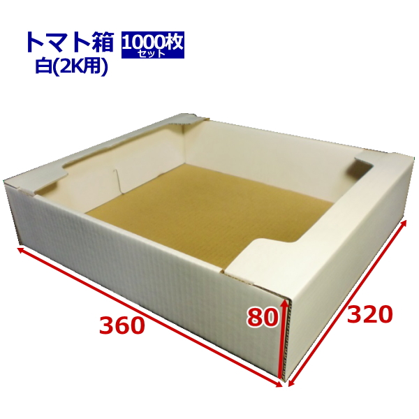 人気ブラドン 送料無料 無地 1000枚 360 3 80 白 2k 3k用 トマト専用 ダンボール箱 日本製 ホワイト 薄型素材 発送用 出荷用 陳列用 店頭 スーパー 青果市場 段ボール箱 Www Ident In