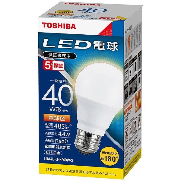 TOSHIBA LED電球 LD7AL-H60W/2 810lm ×31個 楽天市場】LED電球 LDA7L-G-K/60W-2 東芝ライテック E26口金 広配光
