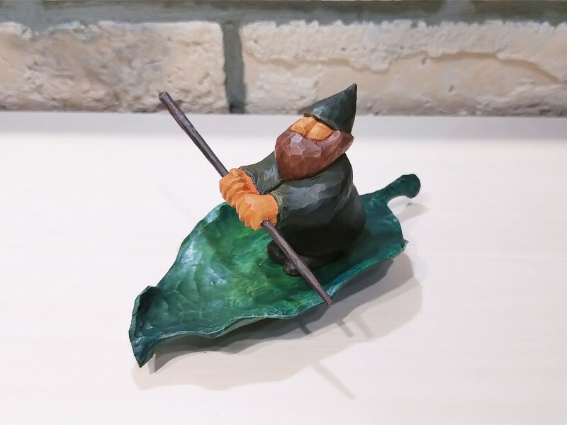コロポックル　木の葉の舟に乗ったコロポックル　ハンドメイド　かわいい　送料無料 20,350円
