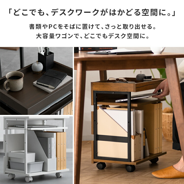 2/5限定！全品10％OFFクーポン配布中】 サイドワゴン キャスター付き