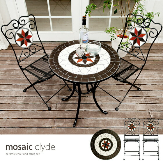 exterior garden table and chairs 3 point set mosaic clyde mosaic clyde chair table 3 point set table chairs chairs balcony terrace steel art deco tile - Garden Table A Chairs exterior garden table and chairs 3 point set mosaic clyde mosaic clyde chair table 3 point set table chairs chairs balcony terrace steel art deco tile - Garden Table A Chairs