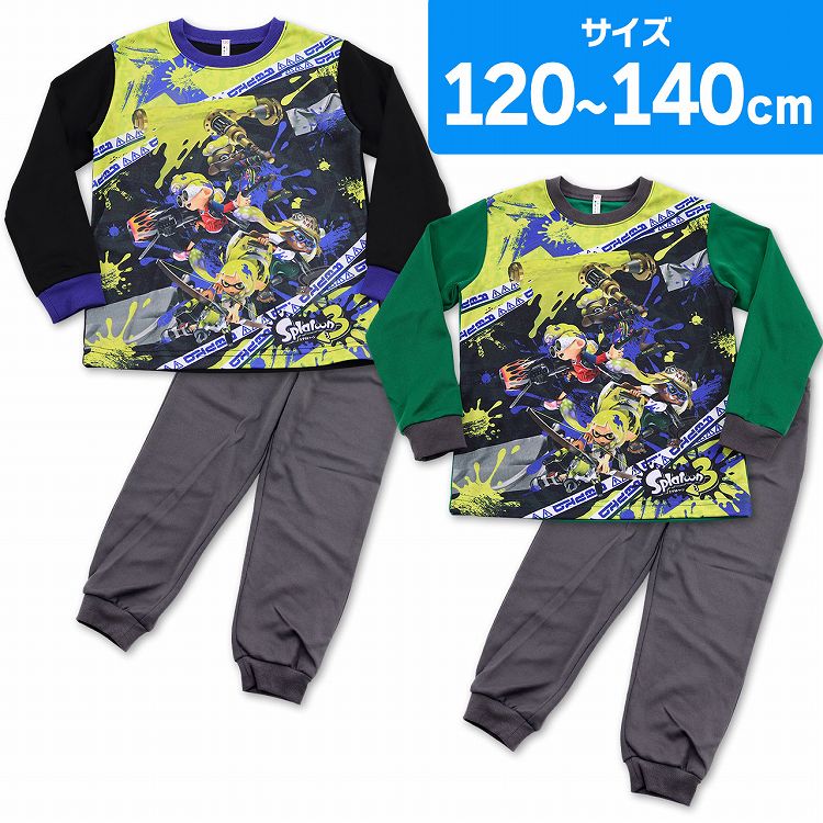 【送料無料】スプラトゥーン3 パジャマ 光るパジャマ 長袖 ダンボールニット A柄 120cm 130cm 140cm キャラクター  ルームウェア 男の子(スプラトゥーン 光るパジャマ 長袖パジャマ 長ズボン 男児 入園準備 保育園 幼稚園 小学生 キャラクター 任天堂 switch  ...