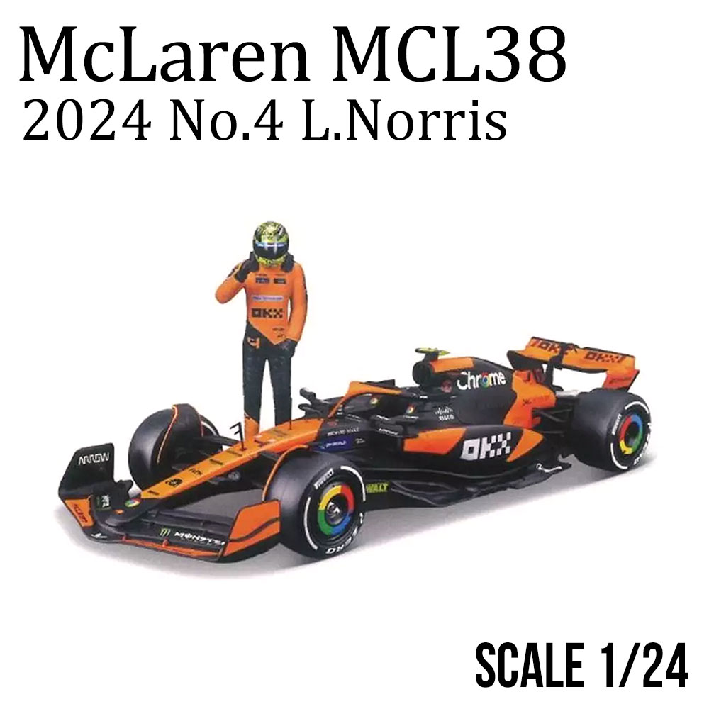 楽天市場】Bburago 1/24 マクラーレン F1 チーム MCL38(2024) No.4 L