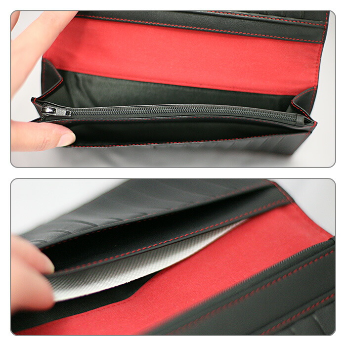 楽天市場 Gt Mobile 長財布 カーボン調 ウォレット レッド ブラック メンズ 長財布 二つ折り メンズ Puレザー エアージェイ 楽天市場店