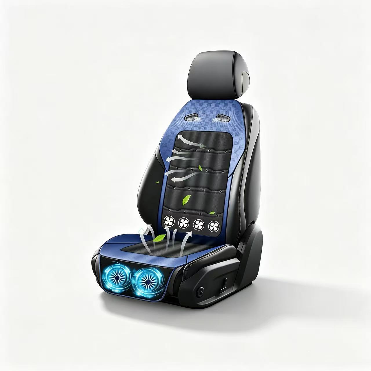 カークールシート 車用送風シート シートベンチレーション 車載クールシート 6基ファン 無段階風量調節 3Dメッシュ DC12V 24V対応 低騒音 通気性 シートクーラー 暑さ対策 軽自動車 SUV トラック｜AIR SHIFT 店