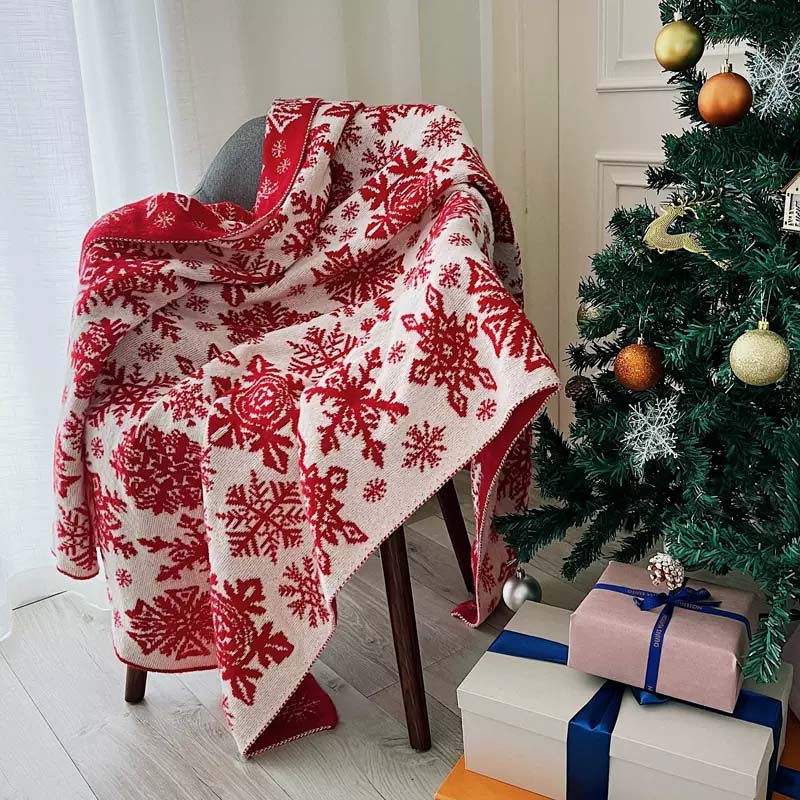 送料無料 ブランケット レッド クリスマス ニットブランケット 北欧 柔らかい ひざ掛け ブランケット おしゃれ 大判 ブランケット 軽量 もうふ ベッドスロー マルチカバー スローケット 新生活 プレゼント 通年使用 おしゃれ 北欧 春夏秋冬