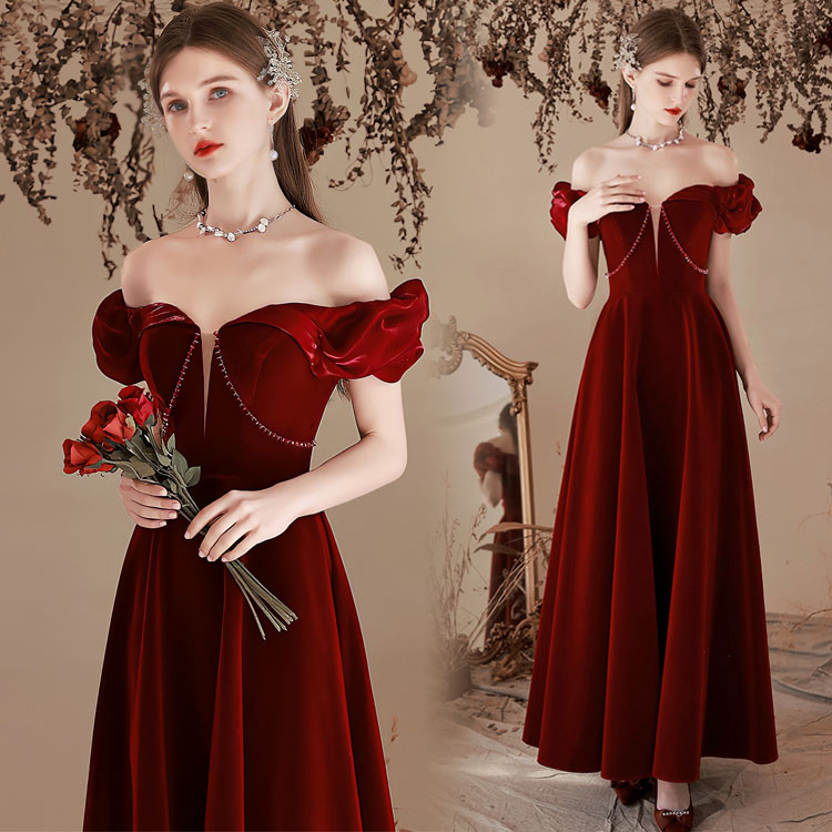 楽天市場】オシャレ キレイめ M イブニングドレス ベロア パーティー