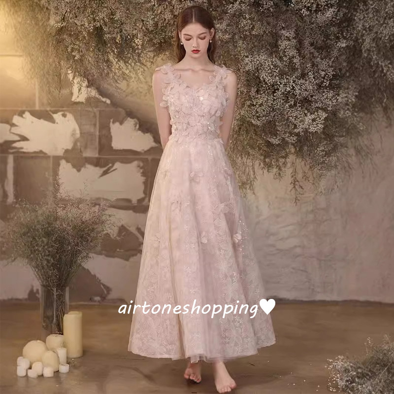 送料無料 結婚式ドレス 二次会ドレス ピンク キャミドレス 花柄 フラワー 可愛い ロングドレス ゲストドレス 結婚式 二次会 ノースリーブ イブニングドレス パーティードレス ロング Aライン XS S M L XL XXL