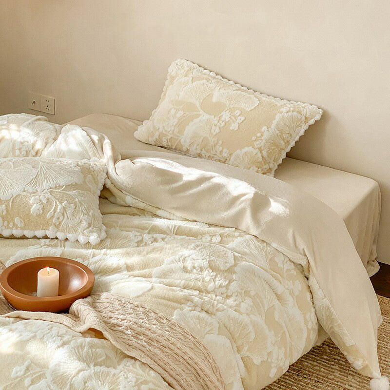 送料無料 全5色 布団カバーセット ボア モコモコ ふわふわ ベージュ 寝具カバーセット 3点セット 4点セット シングル ダブル クイーン キング 冬 掛け布団カバー グリーン ブルー イエロー キャメル ベッド用品 フランネル 暖か 防寒 寝具 寝室 新生活
