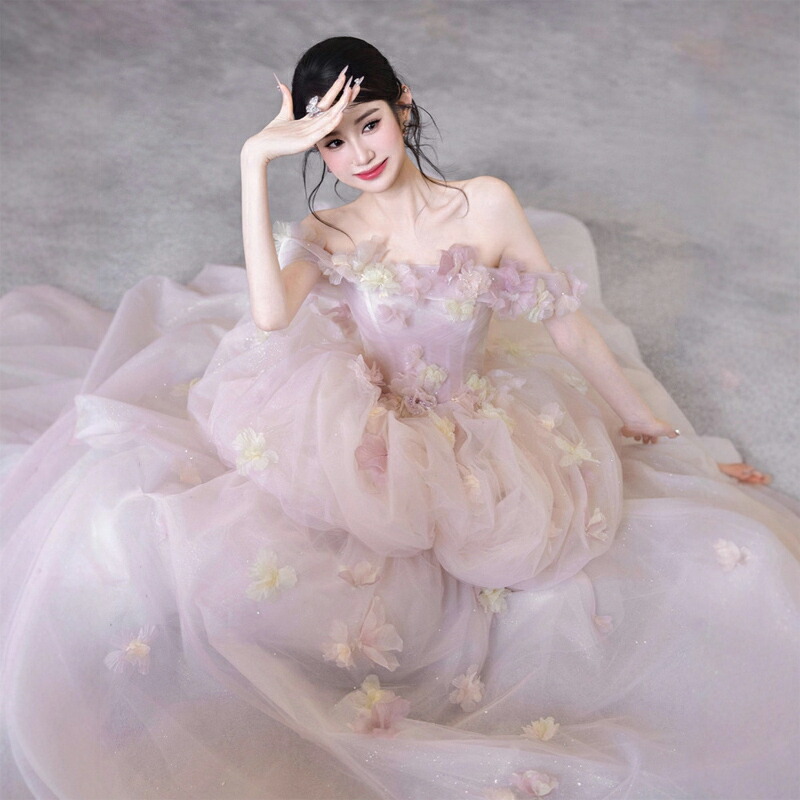 貨物輸送無料 御芽出度お召しもの 二次会お召しもの オフショルダー パープル 花柄 御花御姉さん 好いたらしい オシャレ チュール お召しもの 姫系 妃殿下 ロングお召しもの 御芽出度お召しもの 二次会 A生産ライン 御芽出度 お召しもの 紫色 前撮り 外国で挙式 XS S M L XL XXL