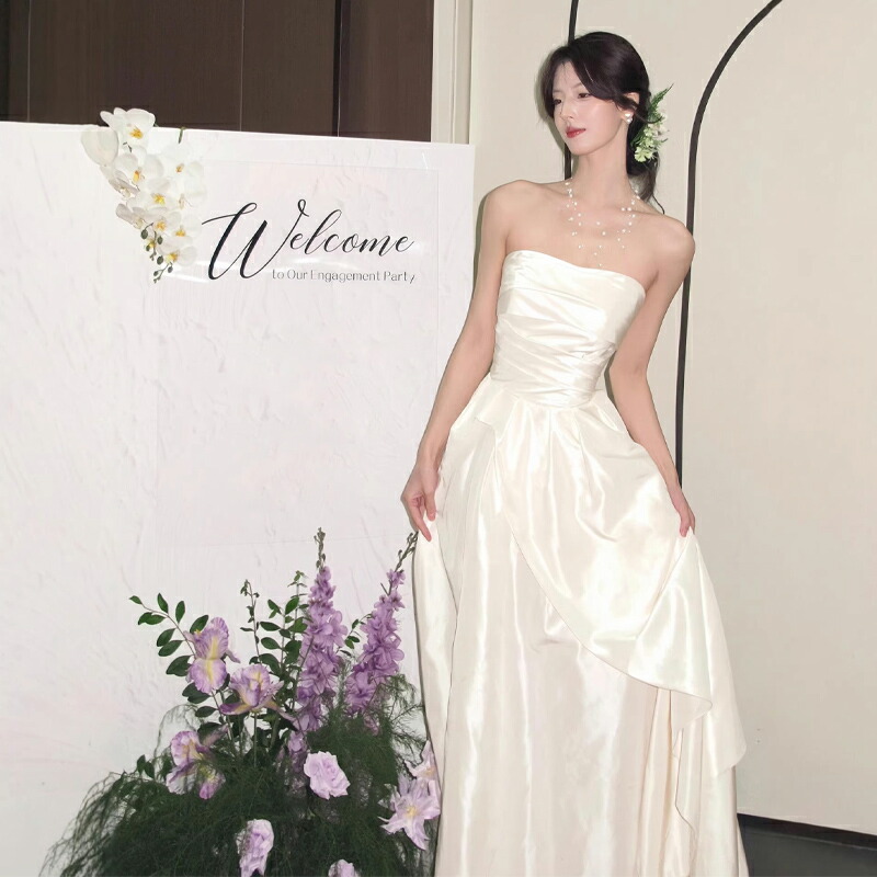 貨物輸送無料 二次会お召しもの 御芽出度お召しもの ビスチェドレス 白いこと 韓国風 好いたらしい 繻子 御芽出度 お召しもの 御芽出度お召しもの 白 ロングお召しもの 二次会 A生産ライン ノースリーブ 御芽出度お召しもの 御芽出度 前撮り 外国で挙式 XS S M L XL XXL