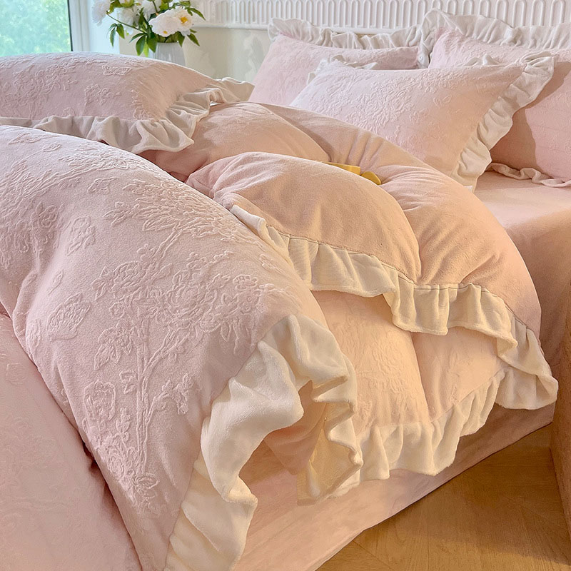 楽天市場】セミダブル 全3色 アイボリー 白 掛け布団カバー フリル 冬