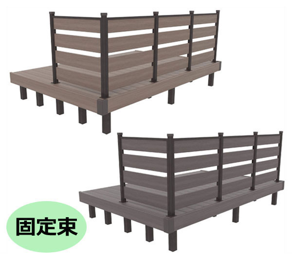 腐らない 樹脂デッキ Diy ウッドデッキ Diy 人工木デッキ 縁台 ウッドデッキ 人工木デッキ 腐らない ウッドデッキ あいる 樹脂デッキ Diy 人工木ウッドデッキ 組立て 固定束 Aks 樹脂デッキ 組立て 1 5間6尺280フェンス 4枚タイプ 付 店 縁台