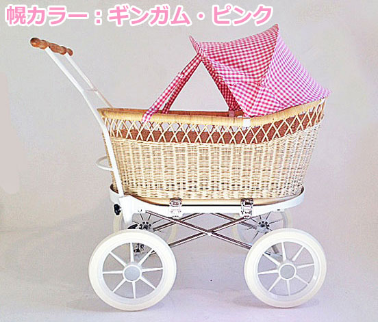 ベビーカー 東京乳母車 プスプス(乳母車)キャンディー・クールシリーズ(本体+ギンガムピンク幌)airuim