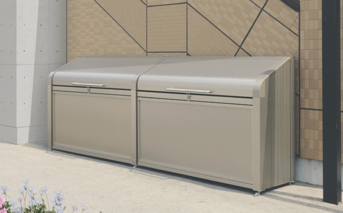 【三協軽銀】ダスティンGボックス席か細い手合い(つつみ隠し手合い) GBXS-M-1205 標準尺度＋連棟書き割り 1020L 45Lくず物袋約22個 約14家族【精神的な統合式 御勤め用大型紙くずかご ゴミステイション 室外 アパルトマン アパルトマン 町内会 自主独往会 飲食店 烏 猫 ゴミ寄せあつめる所 ゴミストッカー】