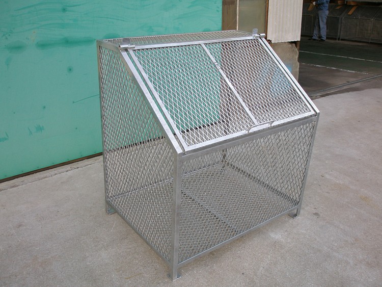 TSAT-1 1枚扉 W95×D71×H102糎 560L 45Lくず物袋×約12個分 約8一家切り上げる品 鴉打つ手細網目 スチール写真製【御役目用大型紙くずかごゴミステイション 室外 大電気容量 町内会 独立独歩会 猫 毛の荒物 ゴミ寄せあつめる所メッシュ手合い ゴミストッカー ゴミ積もり積もる所】