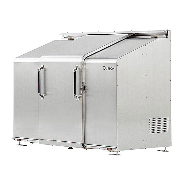 スライドダスポン S-Type(両開き扉) ステンレス SD-1670 W157×D70×H120cm 1120L 45Lごみ袋×約25個分【大型ゴミ箱 ゴミステーション ゴミ集積保管 商業施設 オフィス キャンプ場】