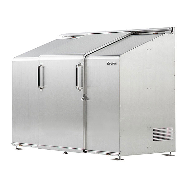 スライドダスポン M-Type(両開き扉) ステンレス SD-2090 W200×D90×H140cm 2150L 45Lごみ袋×約47個分【大型ゴミ箱 ゴミステーション ゴミ集積保管 商業施設 オフィス キャンプ場】