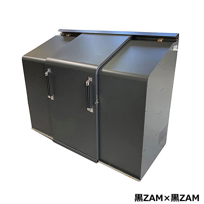 スライドダスポン S-Type(両開き扉) 黒ZAM SD-BZ-1670 W157×D70×H120cm 1120L 45Lごみ袋×約25個分【大型ゴミ箱 ゴミステーション ゴミ集積保管 商業施設 オフィス キャンプ場】