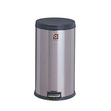 ダストパック 15L・ステンレス W28.2×D35×H48cm 容量約15L【丸形 ステンレス製ボディ ペタル式ふた付き 中容器付き 屋内用 業務用 ダストボックス トイレ 給湯室 事務所 オフィス ミヅシマ】