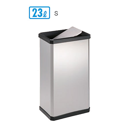 ステンターンボックス ステンフタ S W30&times;D21&times;H55cm 容量約23L DS2514200【角型 ステンレス製ボディ 回転ふた付き 小型ゴミ箱 ダストボックス 業務用分別ゴミ箱 キッチン 給湯室 オフィス テラモト】｜あいる専門館