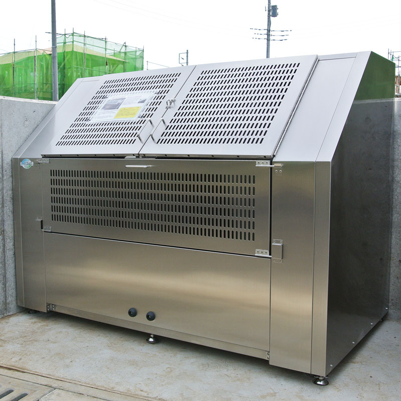 アースボックスEM-14 W150&times;D85&times;H110cm 1010L 45Lごみ袋&times;約22個分 約14世帯【ステンレス製 中が見えない 業務用 ゴミステーション 大型ゴミ箱 屋外 大容量 アパート マンション 町内会 自治会 カラス 猫 動物 ゴミ場収集所 集合住宅 メイス】｜あいる専門館