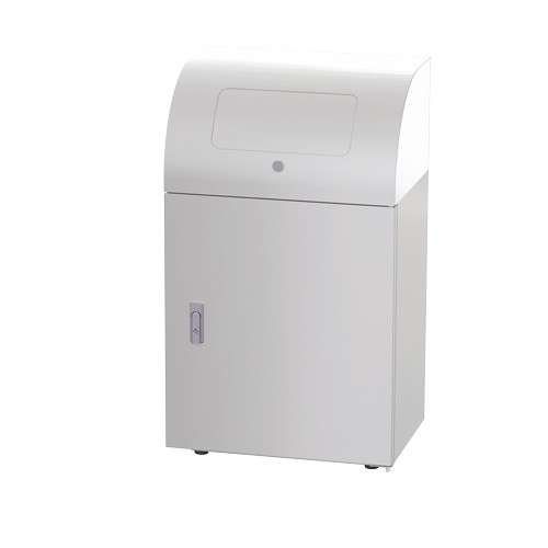 リサイクルトラッシュ PUSH蓋＆カギ付 幅500mm ステンレスヘアライン仕上 OSE-37-SUS 容量約36L 幅500×奥行350×高さ850mm 【防犯 いたずら防止 中容器付き 鍵付き ステンレス製ボディ アジャスター付き 業務用分別ゴミ箱 ビル オフィス ぶんぶく】