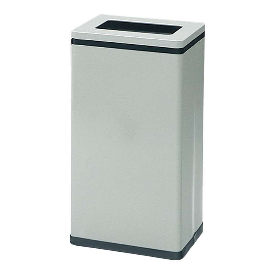 角型屑入 Bライン 中缶付 グレー OSL-18N 容量約23.2L 幅329×奥行240×高さ600mm 【中容器付き スチール製ボディ ふた無し 業務用分別ゴミ箱 給湯室 ビル オフィス 事務所 ぶんぶく】