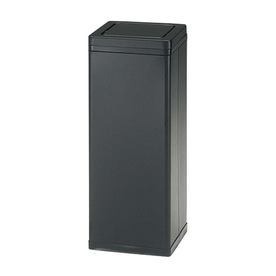 角型ロータリー屑入 Bライン ブラック RSL-204 容量約23.2L 幅240×奥行240×高さ600mm 【スチール製ボディ 回転ふた付き 業務用分別ゴミ箱 給湯室 ビル オフィス 事務所 ぶんぶく】