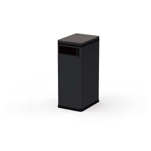 テーブルトラッシュ 袋止め付 ブラック TTB-01B-BK 容量約30.9L 幅240&times;奥行329&times;高さ600mm 【スチール製ボディ A4サイズ デスク横 デスクサイド 業務用分別ゴミ箱 ビル オフィス ぶんぶく】｜あいる専門館