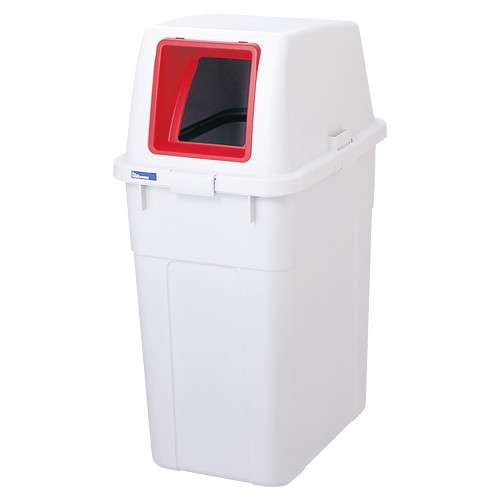 分別ボックス 90 オープン レッド WW90-OP-R 容量約90L 幅430×奥行595×高さ902mm 【ラベル付き ポリプロピレン製ボディ 業務用分別ゴミ箱 給湯室 ビル オフィス 事務所 ぶんぶく】
