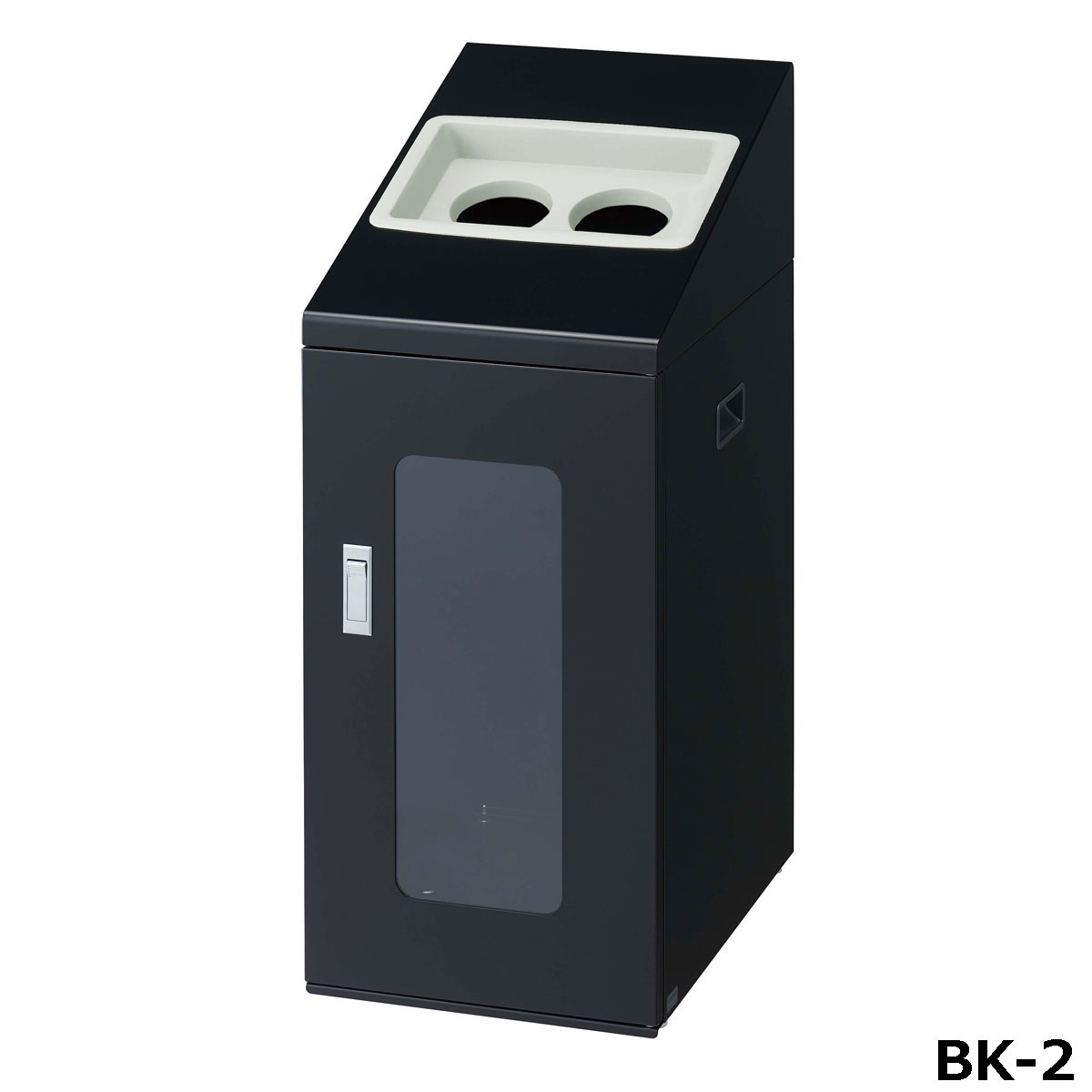 リサイクルボックスNTIS-50(視認性) BK-2 W34×D49×H83.5cm 容量約70L YW-512L-ID【片面投入 アジャスター付き スチール製ボディ 分別シール付き 業務用分別ゴミ箱 屋内用 ショッピングセンター スーパー 山崎産業】