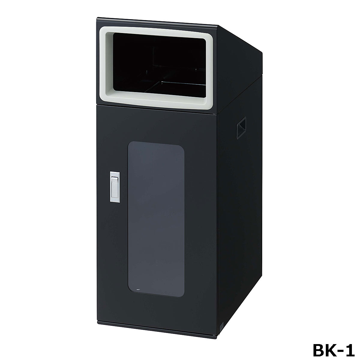 リサイクルボックスNTOS-50(視認性) BK-1 W34&times;D49&times;H87cm 容量約70L YW-527L-ID【片面投入 アジャスター付き スチール製ボディ 分別シール付き 業務用分別ゴミ箱 屋外用 ショッピングセンター スーパー 山崎産業】｜あいる専門館