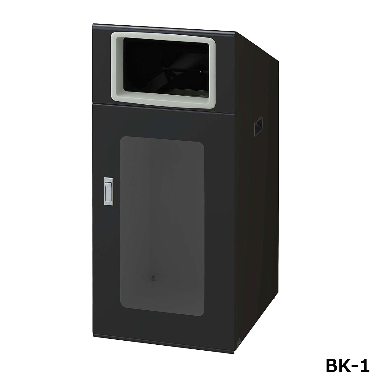 リサイクルボックスNTOS-90(視認性) BK-1 W44&times;D52&times;H97cm 容量約120L YW-531L-ID【片面投入 アジャスター付き スチール製ボディ 分別シール付き 業務用分別ゴミ箱 屋外用 ショッピングセンター スーパー 山崎産業】｜あいる専門館