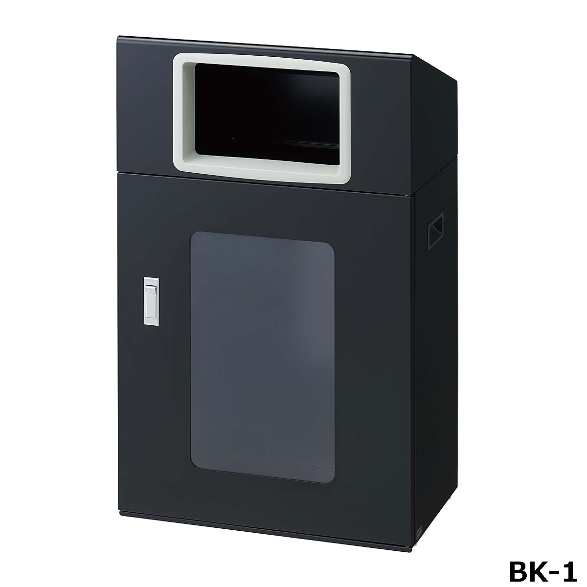 リサイクルボックスNYOS-50(視認性) BK-1 W53×D30×H87cm 容量約70L YW-559L-ID【片面投入 アジャスター付き スチール製ボディ 分別シール付き 業務用分別ゴミ箱 屋外用 ショッピングセンター スーパー 山崎産業】|あいる専門館