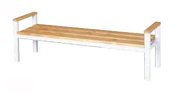 ジョイントフラットベンチ WJF-1 幅180cm×奥行44cm×高さ56cm【背無し 背もたれ無し 肘置き付き 屋内 屋外 室内 ベランダ 高級輸入家具 ロフト 公園 エントランス リゾート ガーデンウッドベンチ 木製ベンチ】