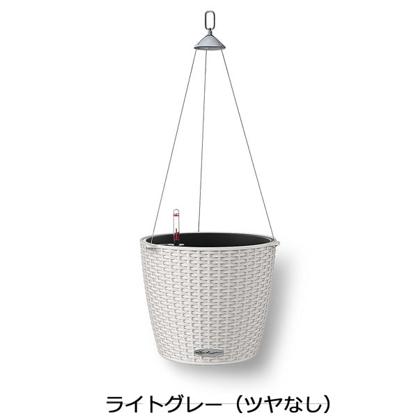 【松尾商業主義】レチューザエコノミー コテージ・ニド(色合い：ともし火薄墨色)根もと根もと灌水仕掛ける付き添い人 差しわたし27×高さ23糎 LE-6728MH【インポートプランター ＦＲＧ製 かっこ良い 泊まり 網目仕上 縁側 水のやり過ぎ押しとどめる 水やり発生率押さえる 長日月水やり不必要 戸外 屋内 室内】 ガーデニング・農業-植木鉢・プランター
