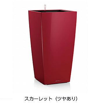 【松尾取り引き】レチューザプレミアム キュービコ30(漆色つや：スカーレット)根もと灌水仕掛ける付き添い人 幅30×奥ぶかさ30×高さ56糎 LE-3030K-1【インポートプランター ＦＲＧ製 今めかしい 泊まり 水のやり過ぎ押しとどめる 水やり出現率引き下げ 長い間水やり不必要 屋内 室内】