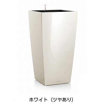 【松尾取り引き】レチューザプレミアム キュービコ50(漆色合い：白いこと)根もと灌水書き割り付き添い人 幅50×奥ふかさ50×高さ95糎 LE-3050W-1【インポートプランター ＦＲＧ製 今めかしい 泊まり 水のやり過ぎ押しとどめる 水やり発生率引き下げ 長日月水やり不必要 屋内 室内】