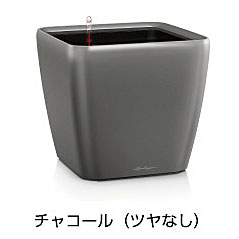 【松尾貿易】レチューザプレミアム クアドロ・ジョーカー50(マットカラー：チャコール)底面灌水セット付き 幅50&times;奥行50&times;高さ47cm LE-2050AJ-C【輸入プランター ドイツ製 おしゃれ ホテル 水のやり過ぎ防止 水やり回数削減 長期間水やり不要 屋外 屋内 室内】｜あいる専門館